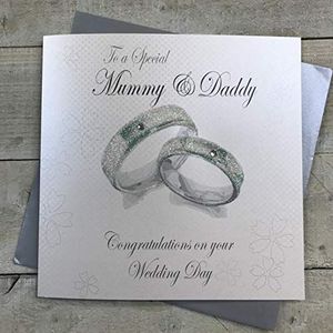 WHITE COTTON CARDS XPD165 Wenskaart voor felicitatie, opschrift ""Rings to a Special Mummy & Daddy