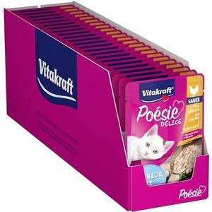 Vitakraft Poésie Délice Junior natvoer voor katten met kipfilet in saus voor jonge katten, voedingswaardig geschikt, zonder toegevoegde suiker en granen (23 x 85 g)