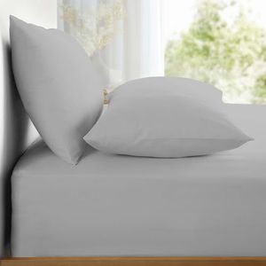 Appletree Hoeslaken voor super kingsize bed, 182 x 200 x 28 cm, effen, lichtgrijs, super kingsize, zacht en luxueus, 100% katoen