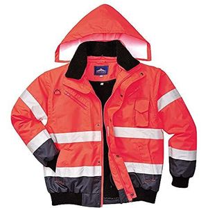 Portwest Tweekleurige jas met hoge zichtbaarheid, kleur: rood/marineblauw, maat: L, C465RNRL
