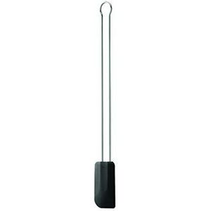 RÖSLE Premium deegschraper, gemaakt van duurzame siliconen, zwart, 26 cm, dun, roestvrij staal 18/10, 30°C tot 200°C, vaatwasmachinebestendig