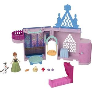 Mattel Disney Frozen Storytime Stackers - Anna's Arendelle Castle poppenhuis met kleine pop, Olaf en 7 accessoires, geïnspireerd op Disney-films Frozen JDP65