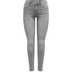 ONLY Onlwauw Mid Waist Skinny Dnm Ana104 Damesjeans (1 stuk), Medium Grey Denim