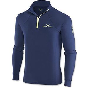 Black Crevice herenskishirt met ritssluiting BCR11203, uniseks, skishirt, donkerblauw/geel, XL