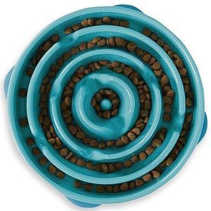 Outward Hound Kyjen 51001 schattig voer, interactief, opzwellen bowl, groot, blauw/groen