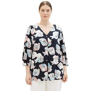 TOM TAILOR 1038802 damesblouse in grote maat, 32413 - motief kleurbloem