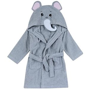 CHICCO Badjas van zachte badstof, olifant, kleurrijk en grappig, met twee praktische zakken en een praktische riem, 24 maanden, grijs