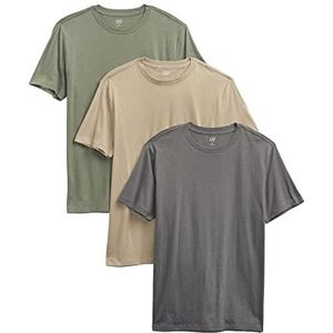 GAP Set van 3 T-shirts met korte mouwen voor heren, Groene mix, XS