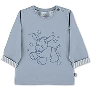 Sterntaler Baby jongens T-shirt met lange mouwen GOTS shirt met lange mouwen Emmi print baby lange mouwen T-shirt met ezel print knoop groen lichtblauw 56, Lichtblauw