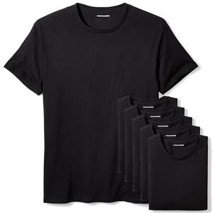 Amazon Essentials 6 stuks onderhemd met ronde hals voor heren, zwart, maat XS