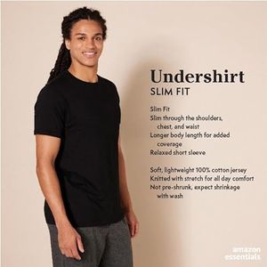 Amazon Essentials 6 stuks onderhemden met ronde hals voor heren, wit, maat S