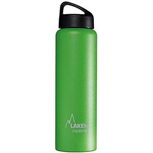 Laken Thermo Classic Thermofles, 1 liter, roestvrij staal, thermosfles, brede opening, groen