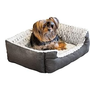 Ferplast Sweetie gevoerde bank voor honden en katten, 55 x 48 x 18 cm, wit/grijs