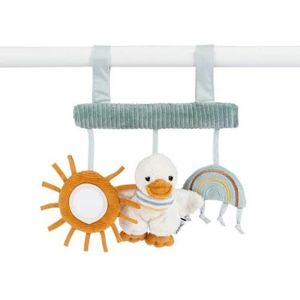Edda Lou Eend hangend speelgoed met klittenband voor bevestiging aan babyzitje, kinderwagen of babybed