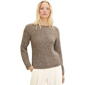 TOM TAILOR Dames gebreide jas met zakken, 30265 - botercrème melange, M, 30265 - botercrème zacht gemengd