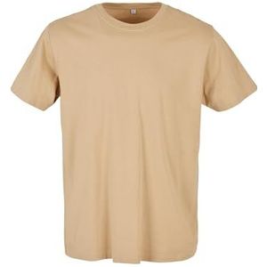 Build Your Brand Basic T-shirt met ronde hals voor heren, normale pasvorm, katoen, effen, beige, M, Effen beige