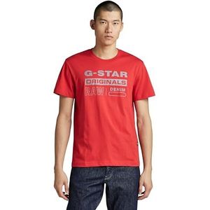 G-STAR RAW Originals Gr R T reflecterend T-shirt voor heren, Rood (Bright Flame D25020-336-8142)
