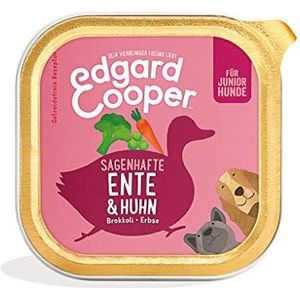 Edgard & Cooper Nassfutter Junior Welpenfutter Grainvrije Ente & Huhn 150 g met veel vers vlees en wertvol binnen, uitgelezen premium ervaring, (11 stuks)