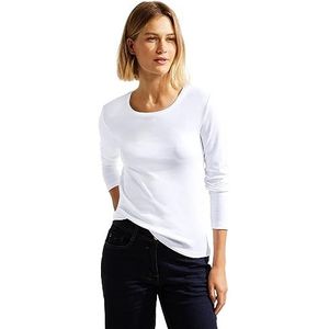 Cecil B319820 Basic T-shirt met lange mouwen voor dames, Wit