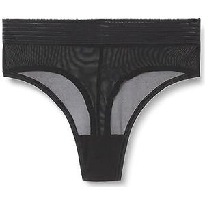 Triumph Culotte string taille haute transparente tentante pour femme, Noir, XS