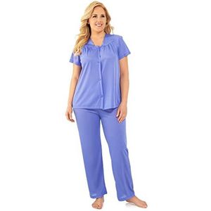 Exquisite Form 90807 Ensemble de pyjama assorti à manches courtes en nylon pour femme, Violet Victory, 3X