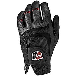 Wilson Staff golfhandschoenen voor heren, Grip Plus, diverse materialen, maat: L, linkshandig, zwart, WGJA00103L