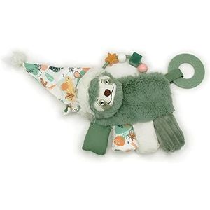 LES DEGLINGOS - Baby Chillos de luiaard rammelaar - speelgoed voor baby's met geluid en tactiele activiteiten - 1 stuk - groen - 17 cm