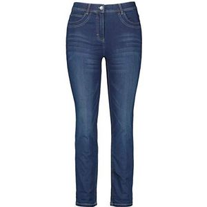 Samoon Betty 5-pocket jeans 7/8-5 pocket jeans korte jeans 5-pocket destroyed effect 7/8 lengte, grote maten, donkerblauw denim
