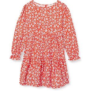 Koton Meisjes ronde hals lange mouwen jurk oranje (01 c), 3-4 jaar, Design oranje (01c)