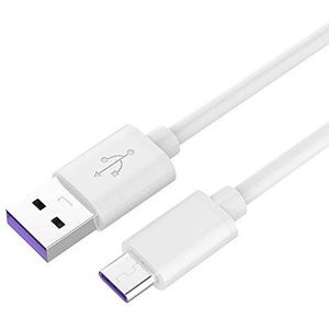 PremiumCord USB C snellaadkabel, 1 m, 5 A super snel opladen, USB 3.1 type C-stekker naar USB 2.0-stekker, snel opladen en datakabel, compatibel met type C-apparaten, wit, 1 m