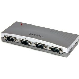 StarTech.com 4-poorts USB naar RS232 DB9 Seriële Adapter Hub