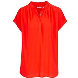 Seidensticker Dames Fashion Shirtblouse-Regular Fit korte mouw viscose blouse, rood, 44, Rood