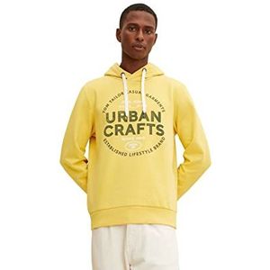 TOM TAILOR 1035833 Hoodie sweatshirt met print Uomini (1 stuk), 31556 - Pleasant Yellow White Melange
