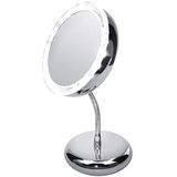 Adler AD 2159 - Make up spiegel - Spiegel met verlichting - 3x vergroting - 15 centimeter - Zilver