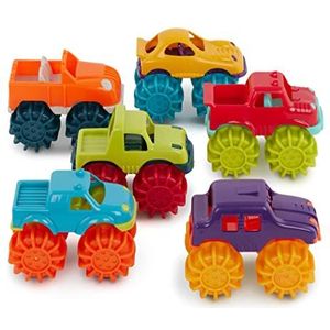 Battat - Mini Monster Trucks – set van 6 mini-vrachtwagens voor peuters in een opbergtas vanaf 2 jaar