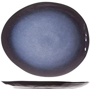 Cosy & Trendy Platte borden, ovaal, saffierblauw, 27,5 x 23 cm, 4 stuks
