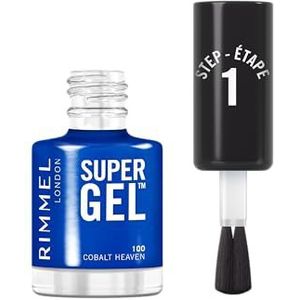 Rimmel Super Gel 100 Cobalt Heaven Langdurige nagellak, eenvoudig aan te brengen, manicure, geleffect, splinterbestendig, Clean Formule, 12 ml