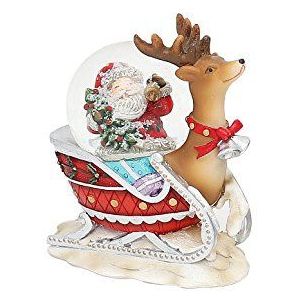 Dekohelden24 501374-WM Kleine sneeuwbal met kerstman, 9 x 4,5 x 8 cm, diameter 4,5 cm