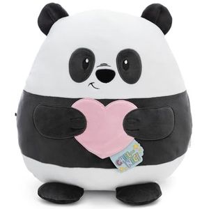 NICI CHill-NICI Panda-knuffel met hart, 30 cm, wit, pluche dier, schattige pluche pop, om te knuffelen, om te spelen, voor kinderen en volwassenen, een geweldig cadeau-idee - 61405