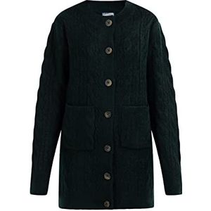 acalmar Cardigan à boutons pour femme, vert foncé, XS-S