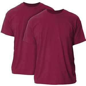 Gildan Gildan heren T-shirt van zwaar katoen, stijl G5000, 2 stuks, kardinaal rood (2 stuks)