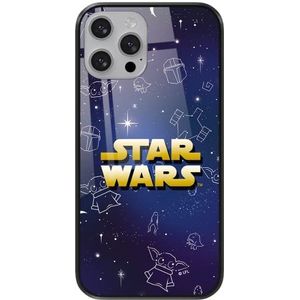 ERT GROUP Beschermhoes voor Apple iPhone 12/12 Pro Origineel en officieel Star Wars gelicentieerd product, motief Baby Yoda 022 van gehard glas, perfect aangepast aan de vorm van de telefoon