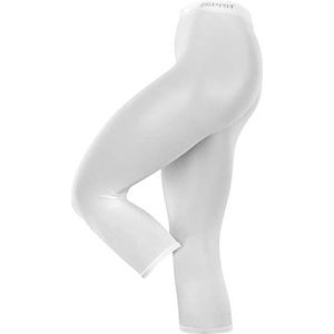 ESPRIT Cotton Capri leggings voor dames, ondoorzichtig, wit, marineblauw, grijs, zwart, effen, kort, middellang, voor winter of zomer, 1 paar, wit (wit 2000)