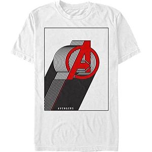 Marvel Unisex Classic Layered Avengers, T-shirt met korte mouwen, wit, XL, Weiss