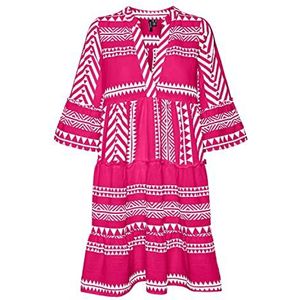 VERO MODA Vmdicthe 3/4 tuniek Wvn Top dames, Pink Yarrow/Aop: Ibiza Snow White