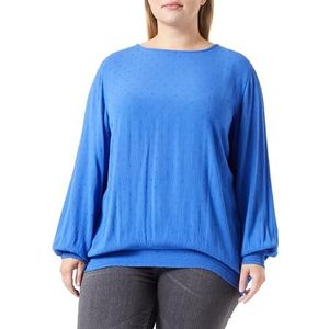 ONLY CARMAKOMA Caradana L/S Smock Top Wvn Damesblouse met lange mouwen, Blauw