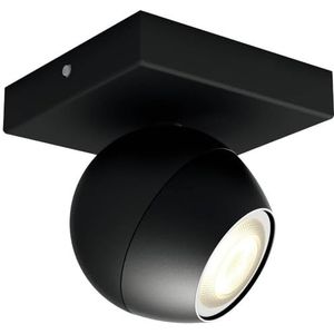 Philips Hue White Ambiance Buckram Spot 1 x 5,5 W – zwart (afstandsbediening inbegrepen), compatibel met Bluetooth