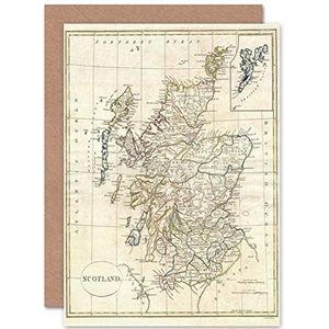 Blanco wenskaart 1799 - verjaardagskaart - Schotlandkaart