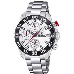 Festina JUNGEN Quartz chronograaf horloge met roestvrijstalen band F20457/1, zilver, armband, zilver., Armband