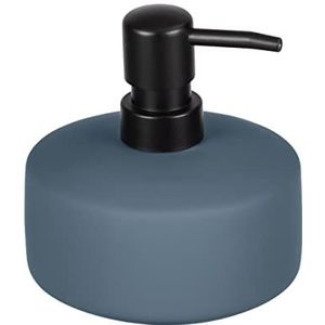 WENKO Avellino Zeepdispenser, navulbaar, keramiek, gripvast oppervlak, Soft-Touch, Ø 10,5 x 12,5 cm, 380 ml zeep, mat badkameraccessoires, duifblauw